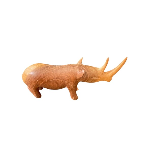 Rhinoceros Wooden Carved - Picture 1 of 5